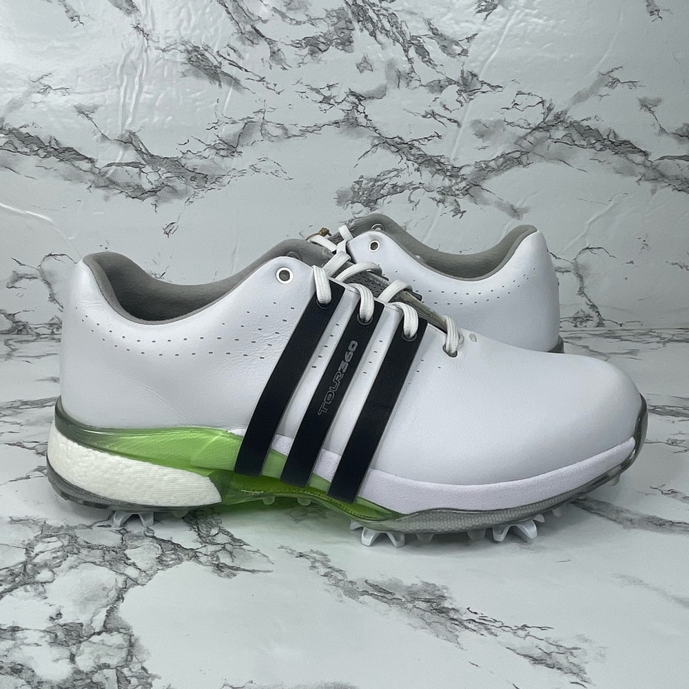 NEW adidas Tour360 24 Boost Golf White Black Green Shoes Women's Size 7 IF0259